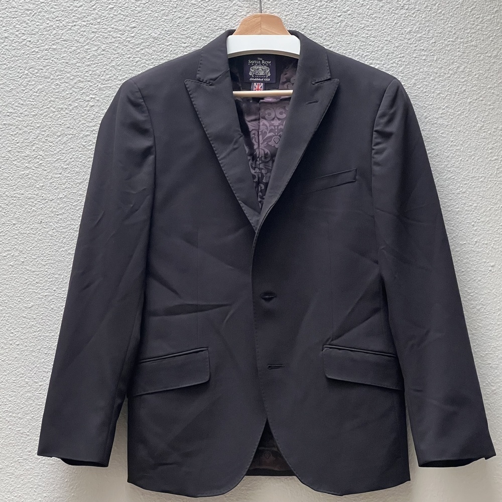 ❤️Savile Row Company - Black 2-Piece Suit - 40S